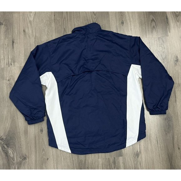 Vintage Nike Soccer / Football Lined Jacket Mens M Blue 90s Y2K Silver Tag Zip - Picture 9 of 11